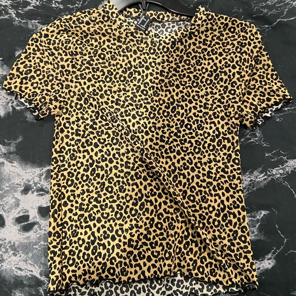 Forever 21 Mesh Animal Print Shirt
